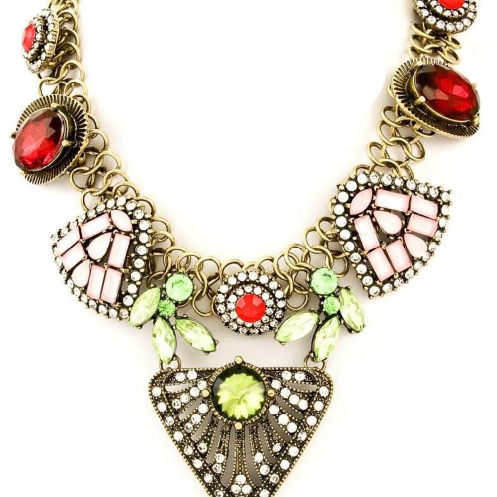 Cara Couture Multi-jeweled Statement Necklace